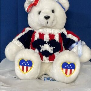 Patriotic Plush Bear with Sweater